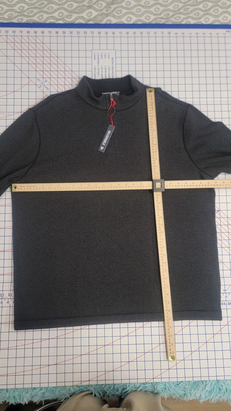 Cremieux Men's Reversible Black or Gray Quarter Zip Pullover Sweater Size XXL